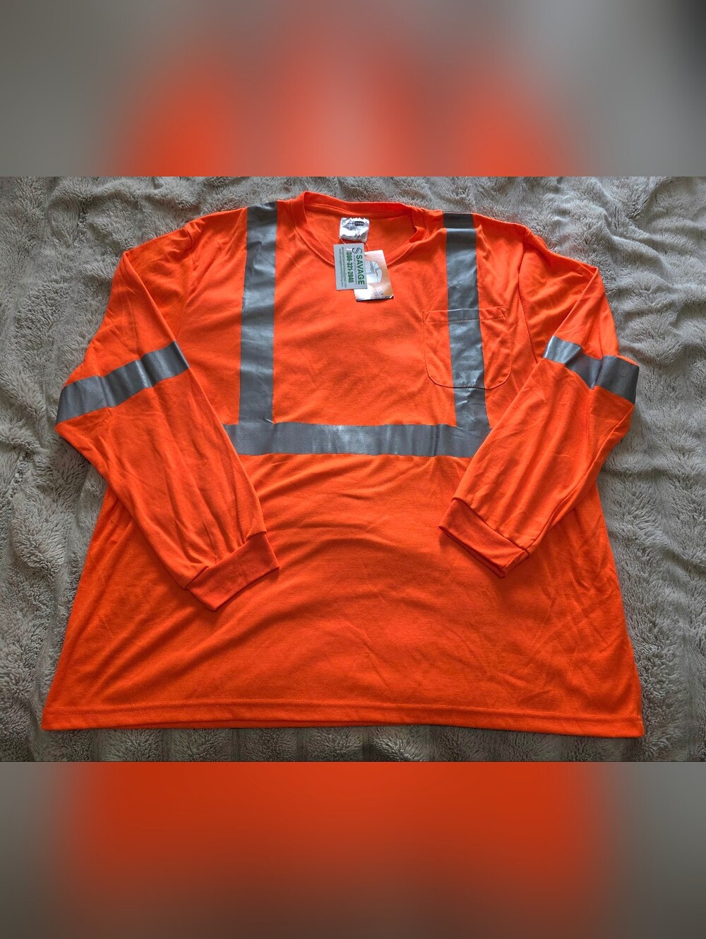 NWT High-Vis Orange Long Sleeve Safety Tee